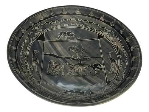 Antiguo Centro De Mesa Frutera Piedra Tallada Bellísima ! (Usado)