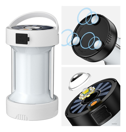 Luz Led Para Acampar, Al Aire Libre, 4 Modos, Carga Usb,