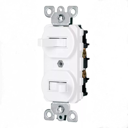 Interruptor Duplex De Palanca Standard Blanco Volteck Apdo-s