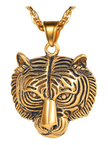 Prosteel-collar De Tigre Para Hombre, Cadena De Ac Gold-colo