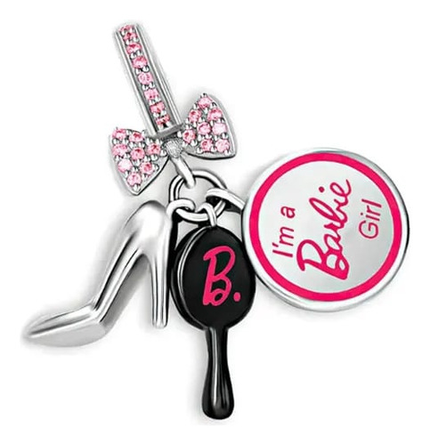 Charm Triple Colección Barbie Plata 925 Joyas