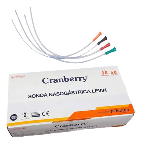 Sonda Nasogástrica Levin Graduada Cranberry Pack 10 Unidades