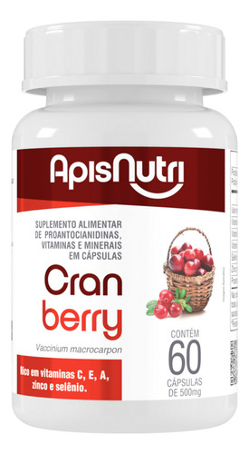 Cranberry 300mg 60 Caps - Apisnutri