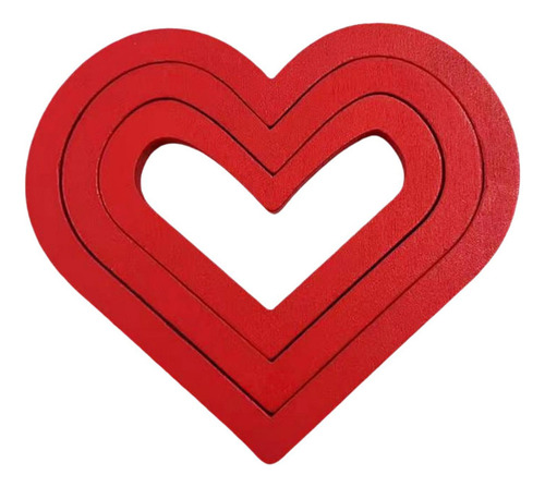 Wwa Día De Valentín Diy Puzzle Heart Forma Ornament Rojo