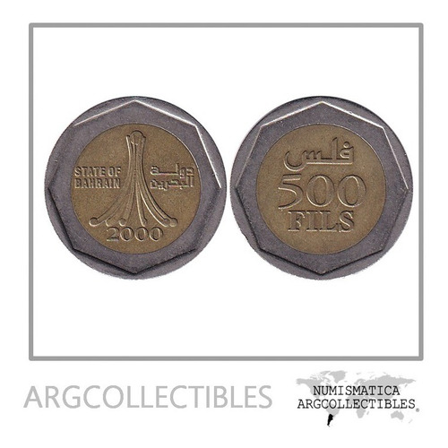 Barein Moneda 500 Fils 2000 Bimetalica Km-22 Xf