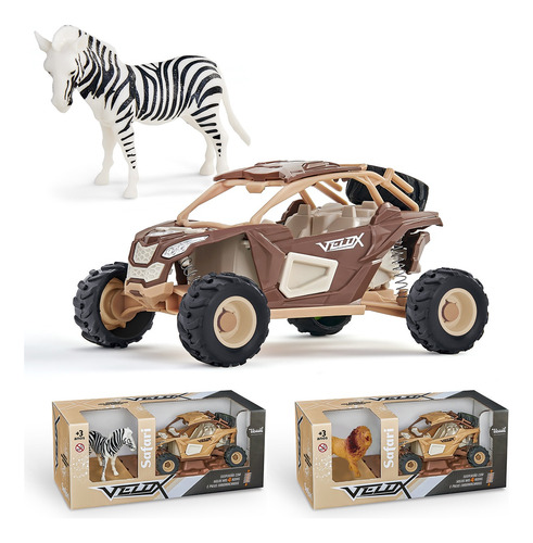 Carro De Brinquedo Miniatura Buggy Safari Com Animal Vinil