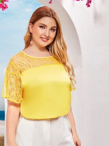 Blusas amarillas de encaje hotsell
