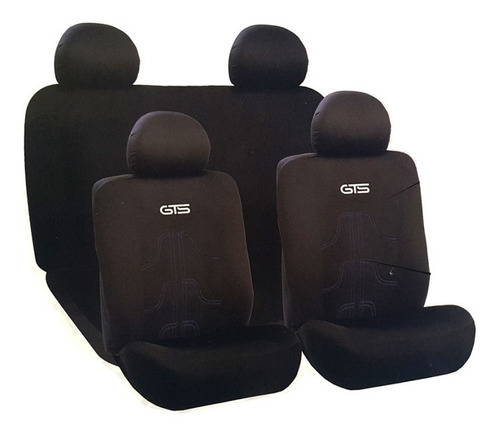 Cubre Asiento Gts Negro Costuras Rojo Polyester Muy Resisten