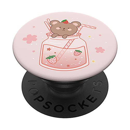 Divertido Oso De Fresa Lindo Kawaii Popsockets De Ty4j5