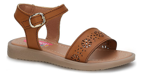 Sandalias Andrea Baby  Con Hebilla Ajustable Para Niña Cafe