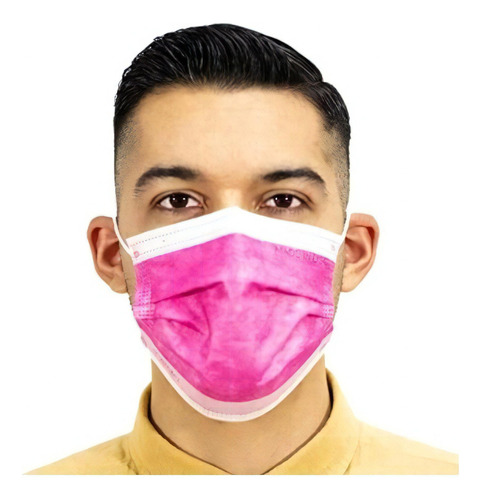 50 Mascarillas Cubrebocas De 4 Capas Transpirable Calidad Color Rosa