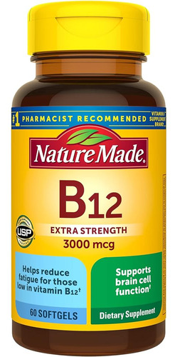 Nature Made Extra Strength Vitamin B12 3000 Mcg Softgels, 60
