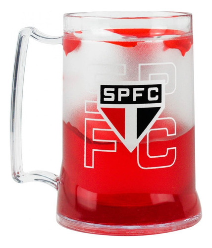 Caneca Gel Térmico Time São Paulo Licenciado 400 Ml Cor Vermelho