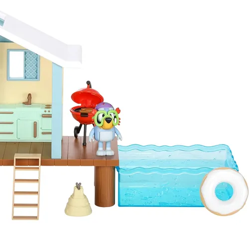 Juego Cabaña De Playa Bluey Con 10 Piezas Y Figura Exclusiva