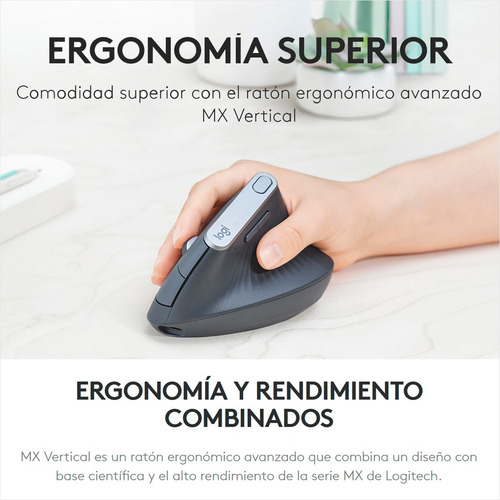 Mouse Ergonómico Avanzado Logitech Mx Vertical, Recargable