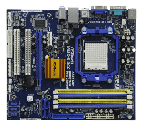 P Madre Asrock N68c-s Ucc+micro+4 Gb+gforce 210 Leer Descrip Azul Oscuro (Usado)