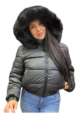 Chaqueta Parka Mujer Impermeable Con Gorro 