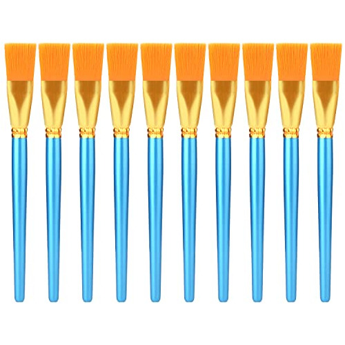 10 Pinceles Planos De Pintura 1 Pulgada De Ancho, Pince...
