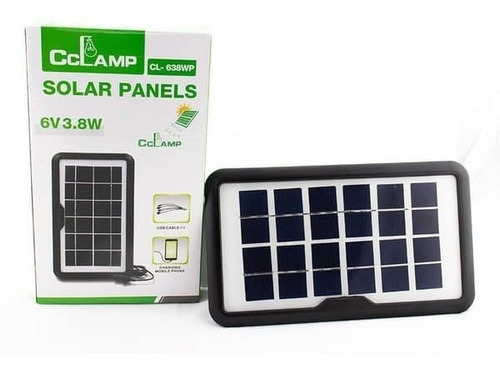 Cargador Panel Solar Portatil Usb Celulares Linterna Camping