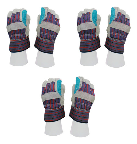 Pack 3 Pares Guantes De Carnaza Reforzado Payaso Maple Safe