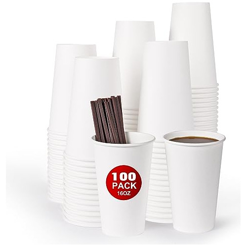 Moretoes Copas De Papel 16oz, 100 Pack, Copas De Café Zlsjr