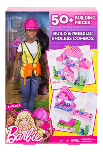 Muñeca Barbie Builder Con Más De 50 Ladrillos Mega Bloks