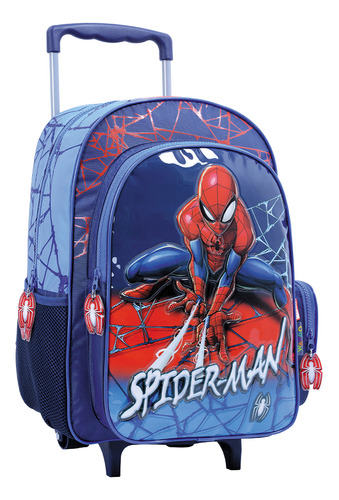 Mochila Con Carrito Spider Man Escolar Primaria 16 PuLG