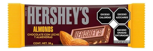 7 Pza Chocolate Con Leche Hershey's Almonds 38 G