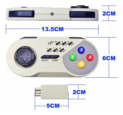 Controle Sem Fio Techbrasil Turbo Para Nintendo Snes Classic Mini