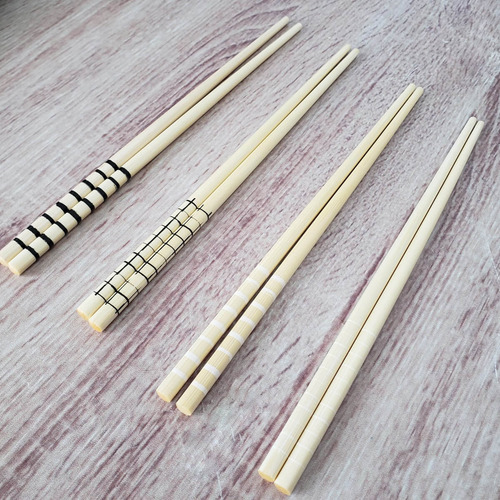 Kit 12 Hashis De Bambu Palitos De Comida Japonesa Sushi 24cm