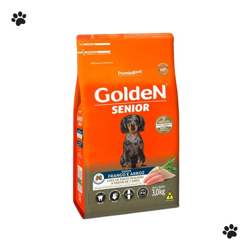 Alimento Golden Senior Mini Bits 3kg Ração Saudável Pet