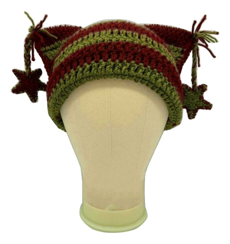 (c3) Gorro Para Mujer Y2k Ear Star Hat Ganchillo De Lana