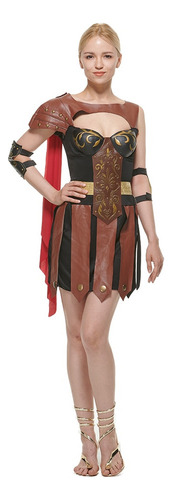 A Disfraz De Guerrero Gladiador Dorado Para Mujer Disfraz