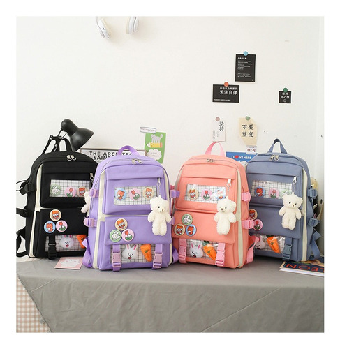 S Conjunto De Estudio De Cuatro Piezas Con Mochila Japonesa