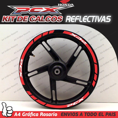 Calcos Reflectivas Llantas Honda Pcx / Elite - Envios