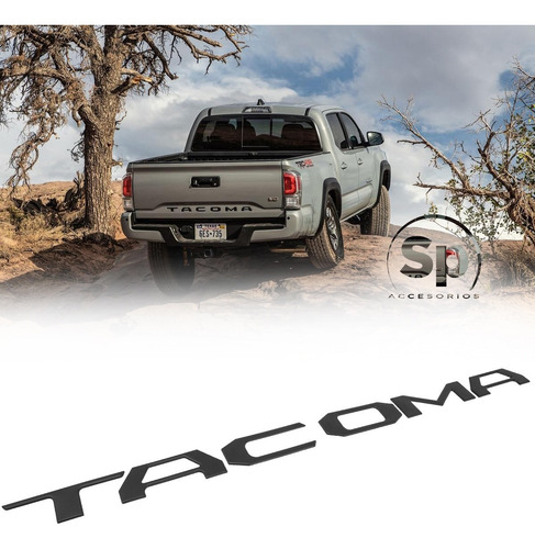 Imagen 1 de 8 de Emblema Letras Toyota Tacoma Batea Negro 2016-2021 Traseras