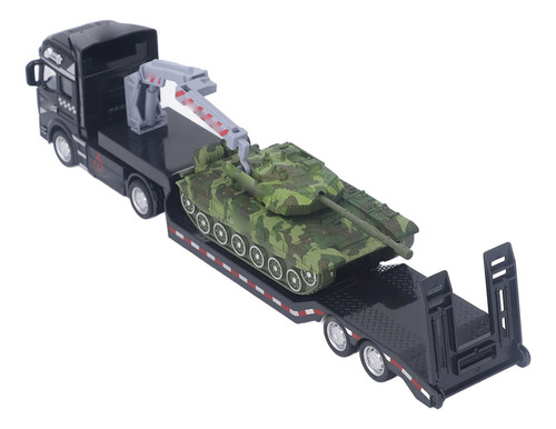 Simulación De Remolque De Plataforma Plana Para Camión Milit