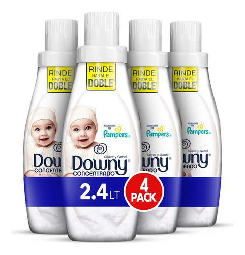 Suavizante Downy Suave Y Gentil 2.4lt, 4 Unidades De 600ml