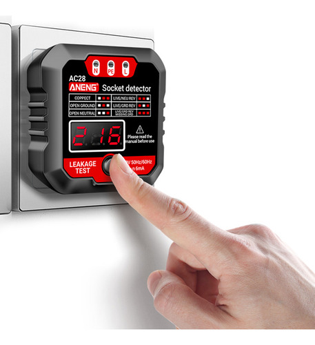 Aneng Probador Toma Corriente C/lcd 250v.medidor Voltaje ,