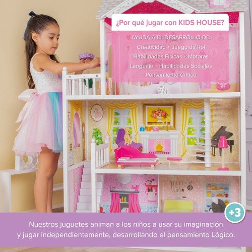 Doble Bastón cama de madera Weiss casa de muñecas muebles para la casa de muñecas en miniatura 1:12 