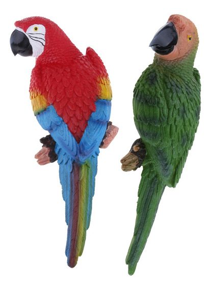 4 Piezas De Adorno De Pájaro De Resina De Loro Realista Que 4 Piezas De Adorno De Pájaro De Resina De Loro Realista Que