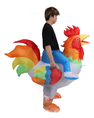Disfraz Inflable De Gallo Para Montar En Bicicleta, Impermea