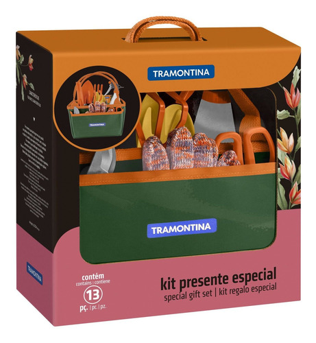Imagem 8 de 9 de Kit Jardinagem Tramontina Bolsa De Lona 13 Peças Presente