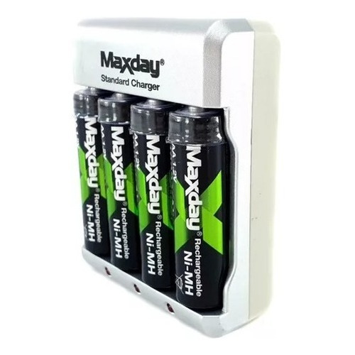 Imagen 2 de 8 de Cargador De Baterias Aa Aaa 9v + 4 Batera Recargable Aa Pila