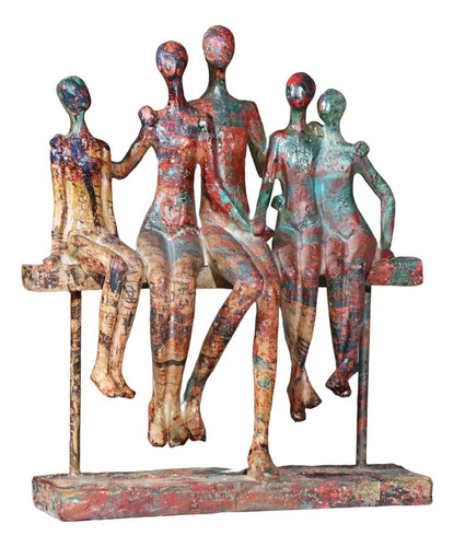 Estatua Abstracta Creativa Adorno De Estatuilla Familia Rojo