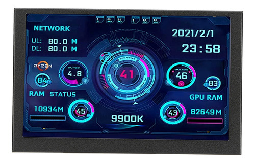 Panel De Sensores Para Pc, Monitor De Datos De Cpu, Usb C Ti