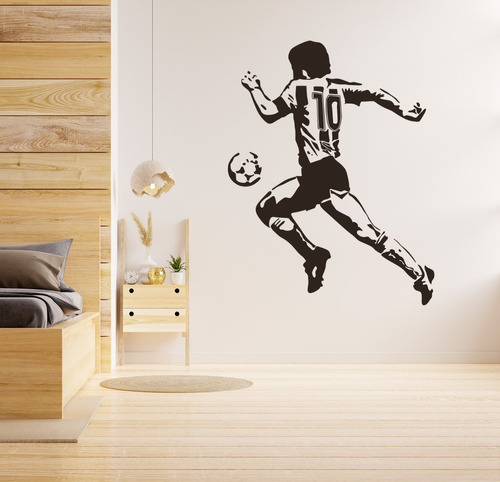 Vinilo Para Pared - Futbol - Messi - Maradona 