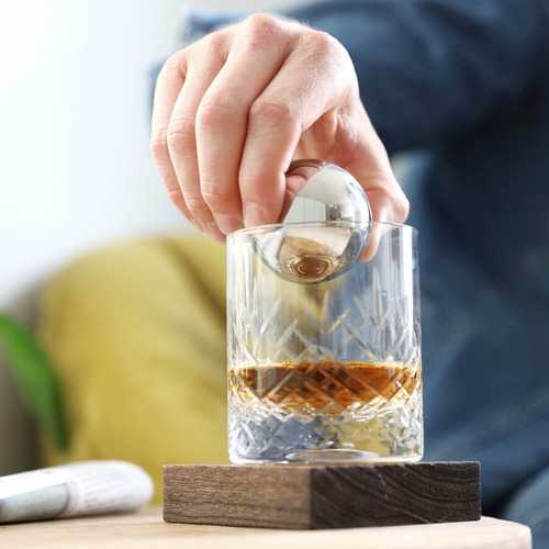 Enfriadores De Acero Para Whisky Color Plateado