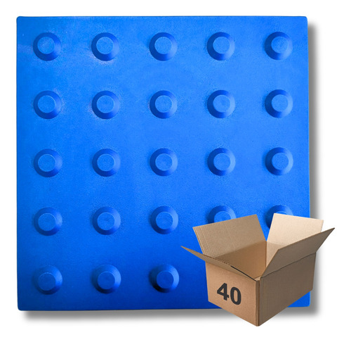 Piso Tátil Alerta E Direcional - 25 X 25cm Kit Com 40 Unid