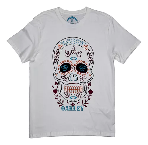 Camiseta Oakley Ellipse Skull Masculina - Branco